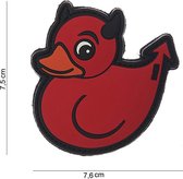 Embleem 3D PVC Devil Duck rood