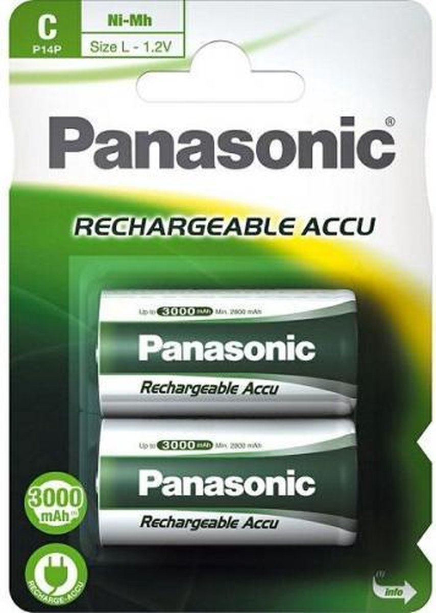 Panasonic oplaadbare batterijen C 2800mah blister 2