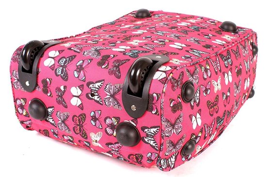 REKE Handbagage koffer 55cm roze 4 wielen trolley met pin | OUTDOOR
