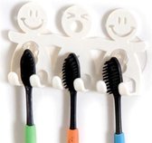 Brosse à dents - Porte-brosse à dents - Se brosser les dents - Salle de bain - Suspension - Lavabo - Etagère - Rangement - Support - Hygiénique - Plastique - Blanc - EPIN 3D