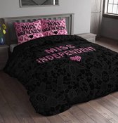 Sleeptime Miss Independent Black Dekbedovertrek 140x200/220 + 1 kussensloop 60x70 - Zwart