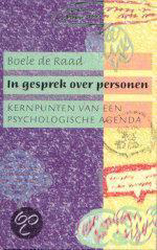 Boek 'In gesprek over personen' met tekst en abstracte patronen op de kaft.