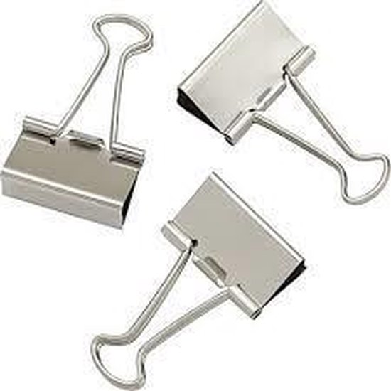 LPC Papierklem Fold back clips - zilver - 19 mm -100 stuks - foldback clips