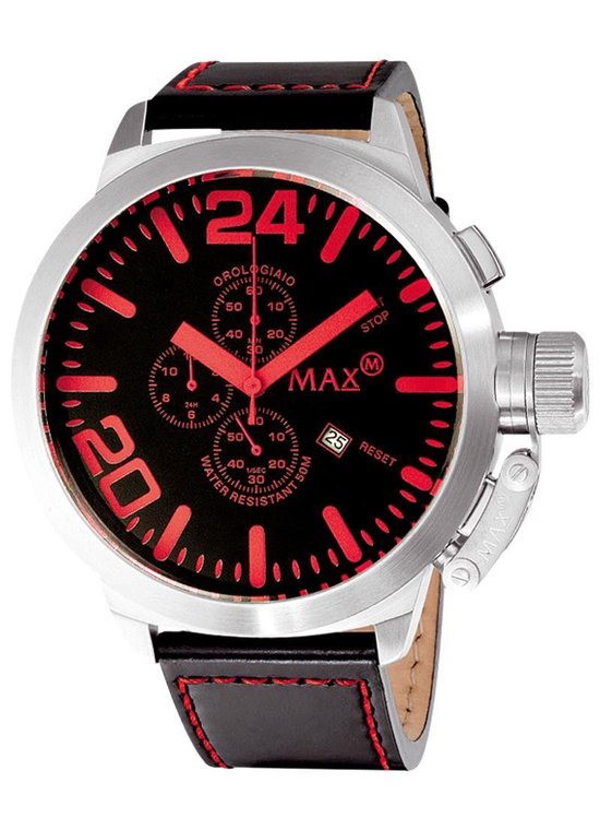 Max 5 -MAX313 - Horloge - Leer - Zwart - 47 mm