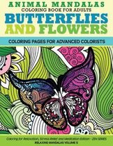 Animal Mandala Coloring Book for Adults Butterflies and Flowers Coloring Page