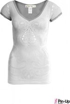 Anti Cellulite Kanten Shirt – Pin Up de Paris – XL - Wit