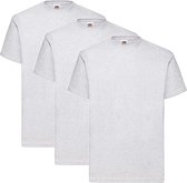 3 Pack Shirts Fruit of the Loom Ronde Hals Ash Maat M Valueweight