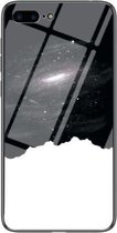 Sterrenhemel geschilderd gehard glas TPU schokbestendig beschermhoes voor iPhone 8 Plus/7 Plus (Universe Starry Sky)