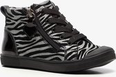 TwoDay leren meisjes sneakers met zebraprint - Zilver - Maat 25 - Echt leer - Uitneembare zool