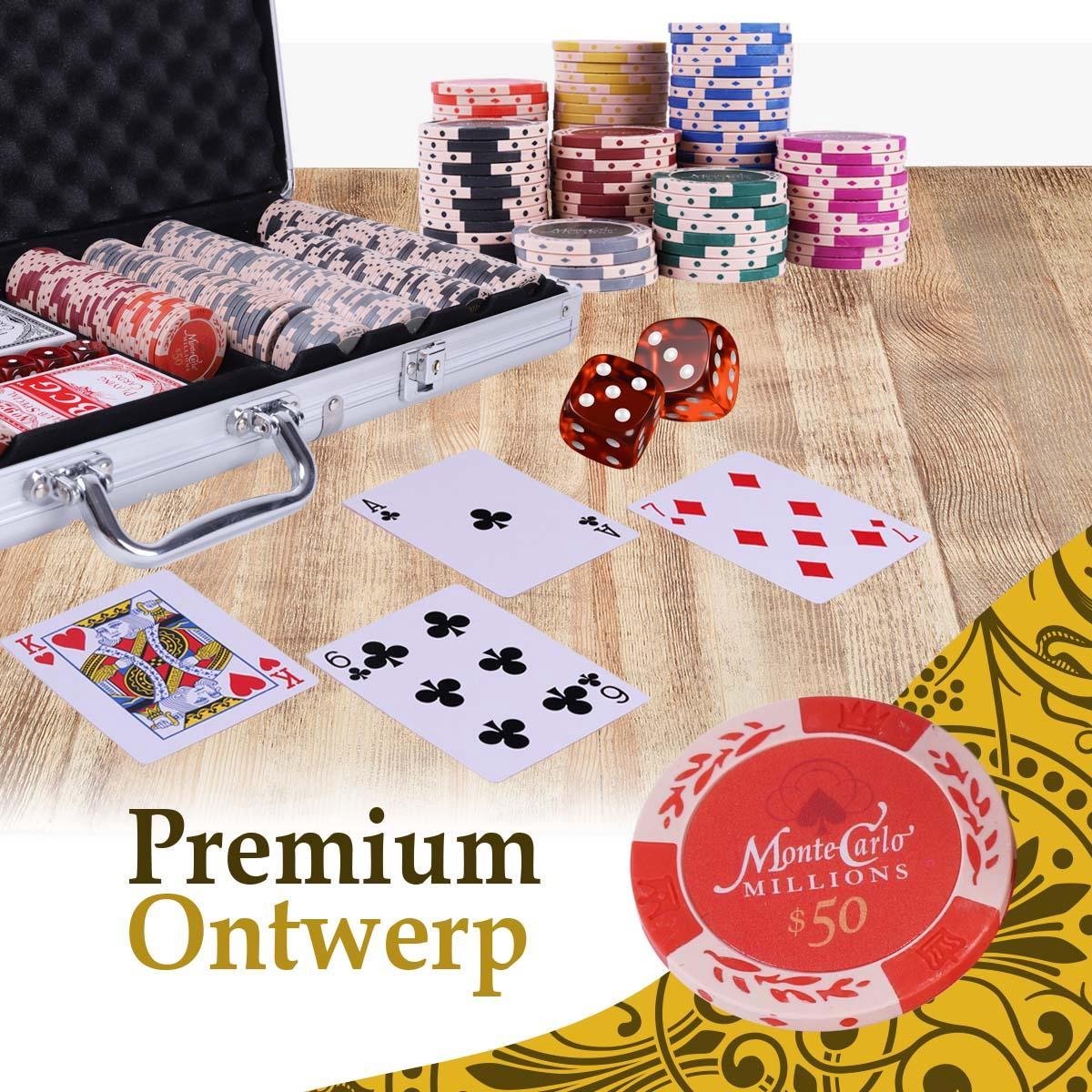 Qualux Pokerset XL Poker 500 Clay Chips 13,5 Gram Fiches Poker