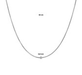 YO&NO - Ketting - Zilver - Venetiaans bol -  0,8 mm -  42 cm - Gerhodineerd - Zilver 925