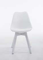 Liv's Gulelva Eetkamerstoel - Modern - Wit - Hout - 48 cm x 55 cm x 84 cm