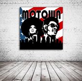 Motown Pop Art Canvas - 100 x 100 cm - Canvasprint - Op dennenhouten kader - Geprint Schilderij - Popart Wanddecoratie