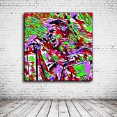 Pop Art Eddie Vedder Canvas - 90 x 90 cm - Canvasprint - Op dennenhouten kader - Geprint Schilderij - Popart Wanddecoratie