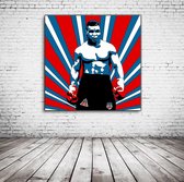 Iron Mike Tyson Pop Art Canvas - 100 x 100 cm - Canvasprint - Op dennenhouten kader - Geprint Schilderij - Popart Wanddecoratie