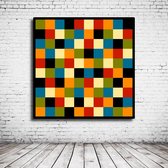 Modern Art N° 123 Canvas - 100 x 100 cm - Canvasprint - Op dennenhouten kader - Geprint Schilderij - Popart Wanddecoratie