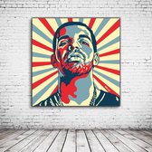 Pop Art Drake Canvas - 100 x 100 cm - Canvasprint - Op dennenhouten kader - Geprint Schilderij - Popart Wanddecoratie
