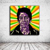 Lou Reed Pop Art Poster in lijst - 90 x 90 cm en 2 cm dik - Fotopapier Mat 180 gr Framed - Popart Wanddecoratie inclusief lijst