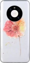 Voor Huawei Mate 40 Pro Gekleurd tekeningpatroon Transparant TPU beschermhoes (bloem)
