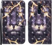 Voor OPPO A9 (2020) 3D Geschilderd Patroon Horizontale Flip Leren Case met Houder & Portemonnee & Kaartsleuf & Lanyard (Thunder Lion)