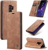 CaseMe-013 Multifunctionele Retro Frosted Horizontale Flip Leren Case met Kaartsleuf & Houder & Portemonnee voor Galaxy S9 Plus (Bruin)