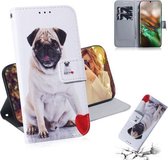 3D Gekleurde Tekening Horizontale Leren Flip Case, met Houder & Kaartsleuf & Portemonnee Voor Galaxy Note 10 (Mopshond)