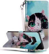 Magisch 3D Helder Gekleurd Tekening Patroon Horizontale Flip PU Leren Case met Houder & Kaartsleuven & Portemonnee & Fotolijst voor Galaxy Note 8 (Cute Cat)