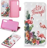 3D Gekleurde Tekening Patroon Horizontale Flip Leren Case voor Samsung Galaxy A7 & A750, met Houder & Kaartsleuven & Portemonnee (Engelse Flamingo)