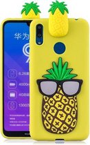 Voor Huawei Y7 2019 3D Cartoon patroon schokbestendig TPU beschermhoes (grote ananas)