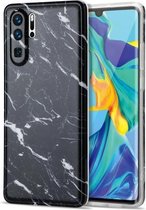 Voor Huawei P30 Pro TPU glanzend marmerpatroon IMD beschermhoes (zwart)