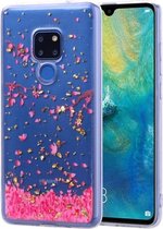 Cartoon patroon goudfolie stijl Dropping Glue TPU zachte beschermhoes voor Huawei Mate 20 (Sakura)