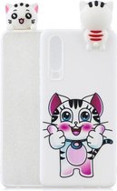 Voor Huawei P30 schokbestendig Cartoon TPU beschermhoes (kat)