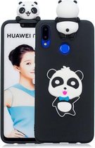 Voor Huawei Honor 8X 3D Cartoon patroon schokbestendig TPU beschermhoes (Blue Bow Panda)