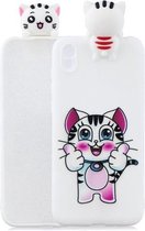 Voor Huawei Enjoy 8s schokbestendig Cartoon TPU beschermhoes (kat)