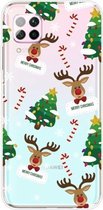 Voor Huawei P40 Lite & Nova 6 SE Christmas Series Transparante TPU beschermhoes (Cane Deer)