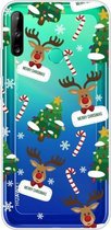 Voor Huawei P40 Lite E Christmas Series Transparante TPU beschermhoes (Cane Deer)