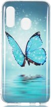 Vlinderpatroon Noctilucent TPU Soft Case voor Galaxy A40