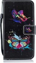Kleurrijk Boterachtig Patroon Horizontale Flip Leren Hoesje voor Galaxy M20, met houder & kaartsleuven en portemonnee
