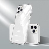 Voor iPhone 12/12 Pro Color Button Clear Volledige dekking Schokbestendig TPU-hoesje (transparant + wit)