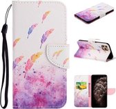 Voor iPhone 11 Pro Max Gekleurd tekenpatroon Horizontaal Flip TPU + PU lederen hoesje met houder & kaartsleuven & portemonnee & lanyard (aquarelveren)