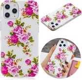 Voor iPhone 12 Pro Max Luminous TPU zachte beschermhoes (Rose Flower)