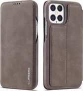 Voor iPhone 12 Pro Max LC.IMEEKE Hon Ancient Series horizontale lederen flip-hoes met houder en kaartsleuf (koffie)