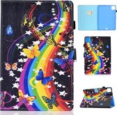 Voor iPad Air 2020 10.9 Gekleurde Tekening Stiksels Horizontale Flip Leren Case met Houder & Kaartsleuven & Slaap / Wekfunctie (Muziek Vlinder)