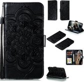 Voor Huawei Y5P / Honor 9S Mandala Embossing Patroon Horizontale Flip Leren Case met Houder & Kaartsleuven & Portemonnee & Fotolijst & Lanyard (Zwart)