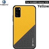 Voor Huawei Honor V30 / V30 Pro PINWUYO Rong-serie schokbestendige pc + TPU + beschermhoes van chemische vezeldoek (geel)