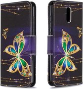Voor Nokia 2.3 Gekleurde Tekening Horizontale Flip Leren Case met Houder & Kaartsleuven & Portemonnee (Grote Vlinder)