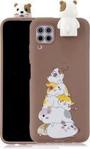 Voor Huawei P40 Lite Cartoon schokbestendig TPU beschermhoes met houder (stapel hamsters)