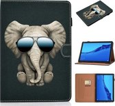 Voor Huawei MediaPad M5 lite Pure Kleur Schilderen Horizontale Flip Leren Case met Kaartsleuven & Houder & Slaap / Wekfunctie (Olifant)