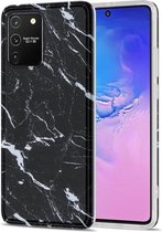 Voor Samsung Galaxy S10 Lite TPU glanzend marmerpatroon IMD beschermhoes (zwart)