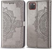 Voor Huawei Y5P 2020 / Honor 9S Halverwege Mandala Embossing Patroon Horizontaal Flip Leren Hoesje met Houder & Kaartsleuven & Portemonnee & Fotolijst & Lanyard (grijs)